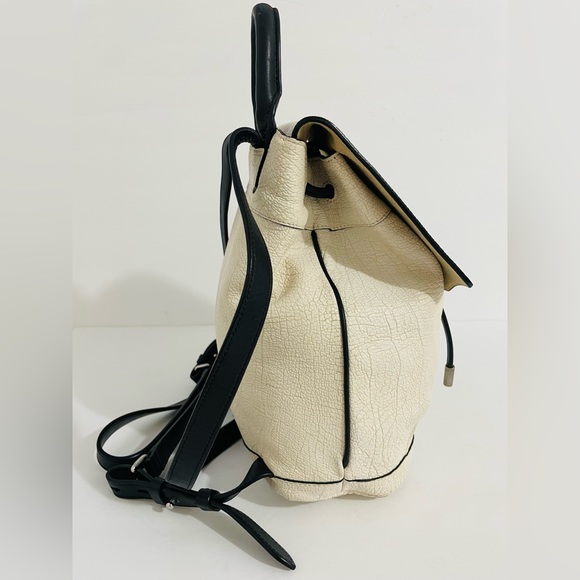 Rag & Bone Mini Pilot Drawstring Lamb Leather  Backpack White Bag - Picture 11 of 16